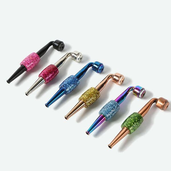 New Detachable Colorful Metal Smoking Pipes Portable Metal Smoke Pipe Tube Tobacco Herb Cigarette Mounthpiece Holder Filter with Cap Cover