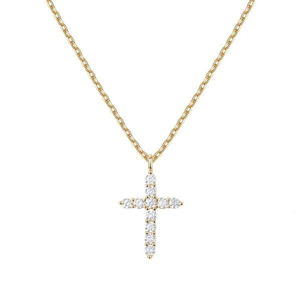 Shower Safe ~ S925 Sterling Silver Full Diamond Cross Necklace American Hip Fashionable Women's Accessories Hop Versatile Niche Design