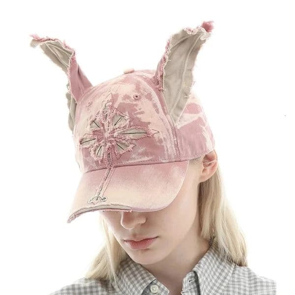 Wind Doberman Ears Denim Baseball Cap Womens Personality Y2k Niche Personalized Baseball Cap Hip Hop Duck Tongue Hat 260304