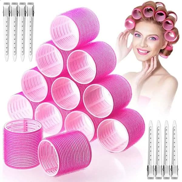 Self-Grip Hair Rollers Heatless Hair Curlers No Heat Hair Bangs Volume Self-adhesive Hook Loop DIY Styling Tools 260325