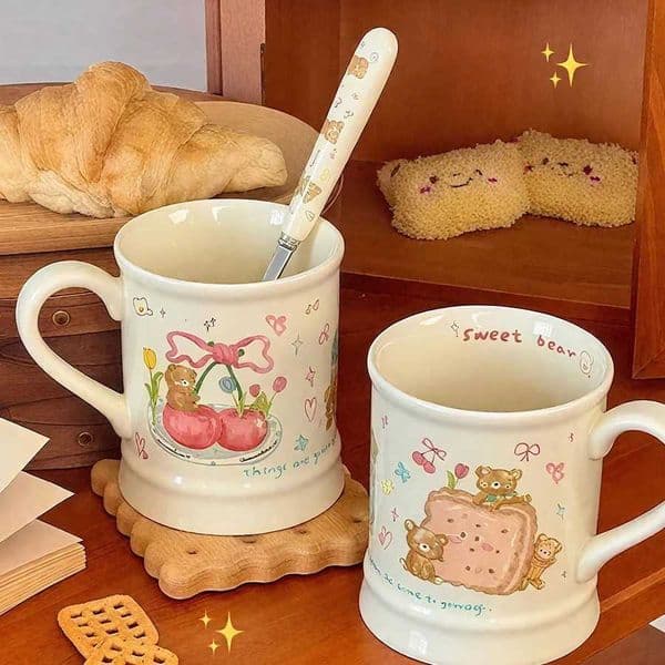 Ceramic cup Coffee cup Water cup Mug Tea cup CupSpoon Customizable option Parent-child For water Family of three X260325