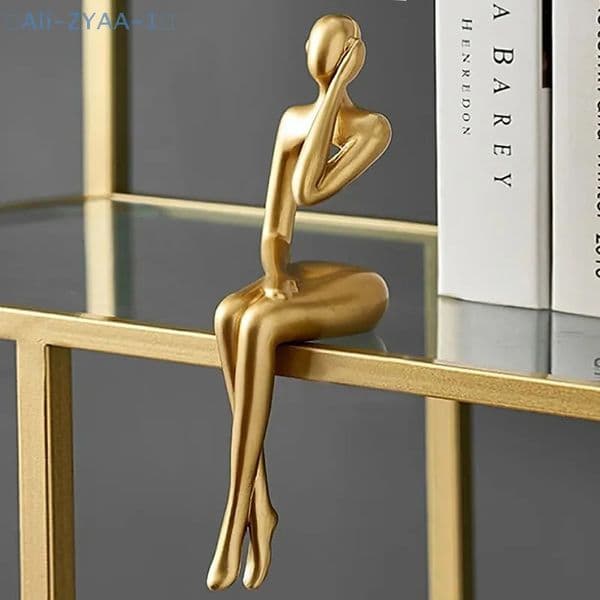 ZYAA-1Thinker Statue Abstract Figure Sculpture Small Ornaments Resin Statue Home Gold Abstract Statue Office Decor 260325