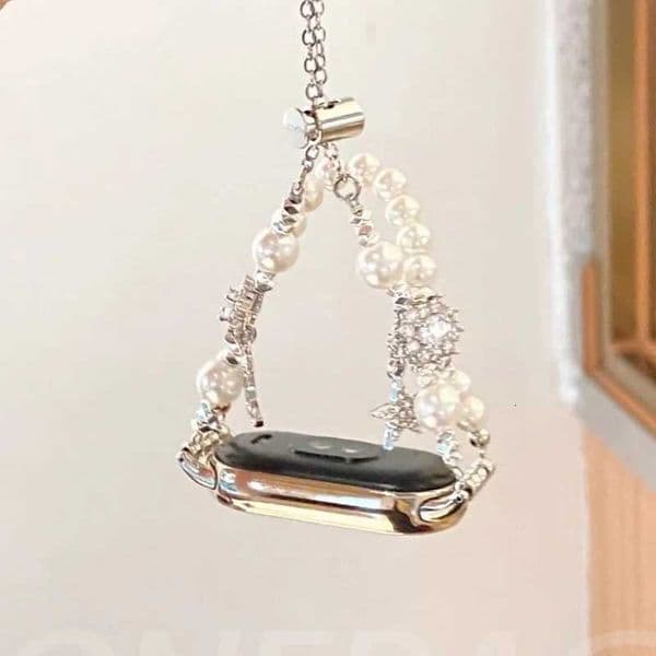 Star Moon Pearl Bead Strap Suitable for Band 8Pro/9ProFor Mi band 3/4/5/6/78/8NFC/9/9NFC/10/10NFCFor Redmi Watch5/4 C260325