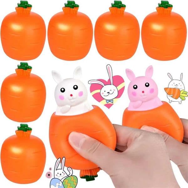 2026 New Squeeze Fidget Toys Pop Up Squishy Rabbit In Carrot Stress Relief For Kids Adult Novelty Toy Easter Gift C260325 C260327 Toys