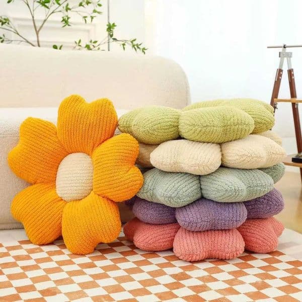 New Breathable Five-petal Flower Cushion Macaron Fresh Home Sofa Decorative Cushion Pillow Dining Table Office Chair Cushion H260325