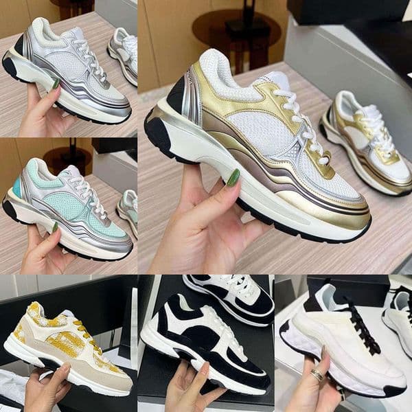 2026 Casual Shoe Designer Dress Women Formal Shoes Hot Black White Sneakers Womens Luxury High Quality Out Office Reflective Trainers Silver Ladies Leather Hi