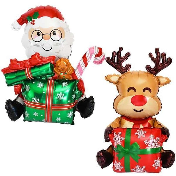 Christmas Santa Claus Deer Foil Balloon Standing Xmas Tree Balloon Christmas Decoration Navidad Air Globos 2025 Balloons Decor S25128