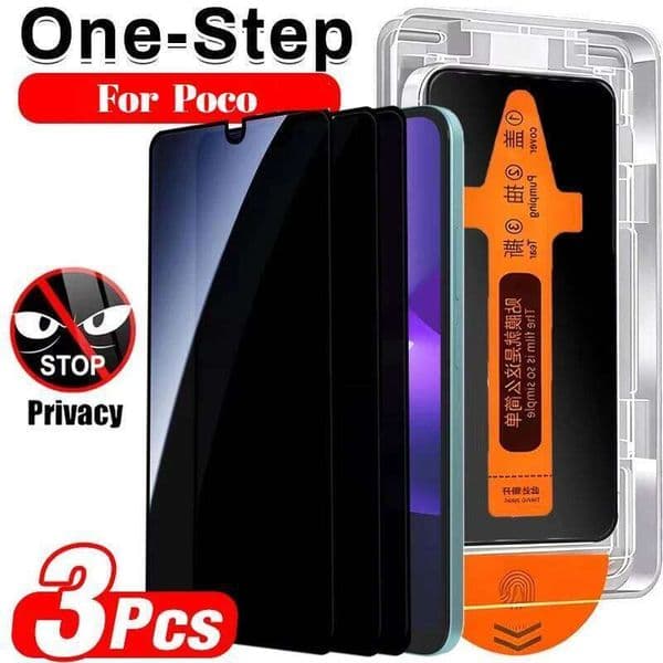 3PCS Oleophobic Coating Privacy Screen Protector For Poco X7 F7 M6 X6 M5S X5 X3 X4 Pro F6 F5 F3 C75 Tempered Glass 26L0325