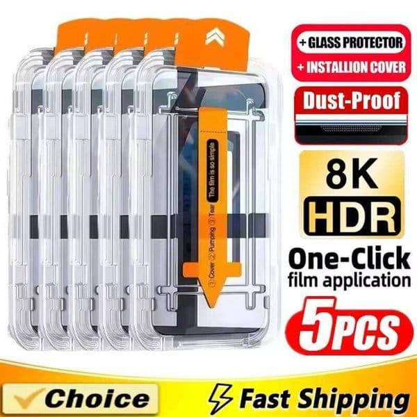 1-5PCS Easy Install Dust Free Screen Protector For Poco M6 Pro 5G X6 X5 X3 NFC C65 M5s M4 M3 M2 F6 F5 X4 Tempered Glass 26L0325