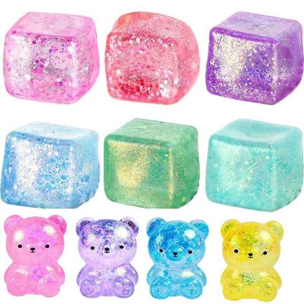 Maltose Cube Stress Squeeze Toy D ecompression Small Ice Cubes Anti Stress Slow Rebound Polar Light Colorful Squeeze TPR Block C260325 C260327