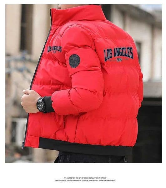 Fashionable New Mens Winter Warm Cotton Jacket Windproof and Rainproof Tide Resistant Brand Printed Outdoor Sports Down Jacket H251209
