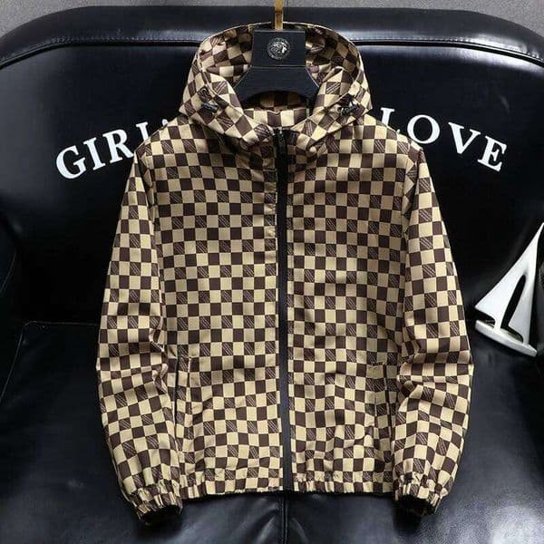 Autumn Fashion Casual Hooded Jacket for Korean Plaid Business Windproof Coats Trendy Versatile Streetwear Men Clothing 2025 26H0325