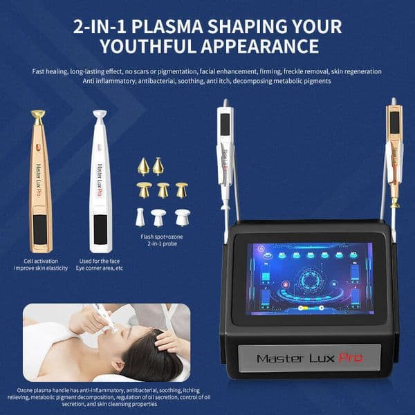Plasma Ozone Pen Jet Flash Plasma Gold Handle Ozone Eyelid Lift Facial Rejuvenation 2 In 1 Skin Tighten Repair Expert Machi