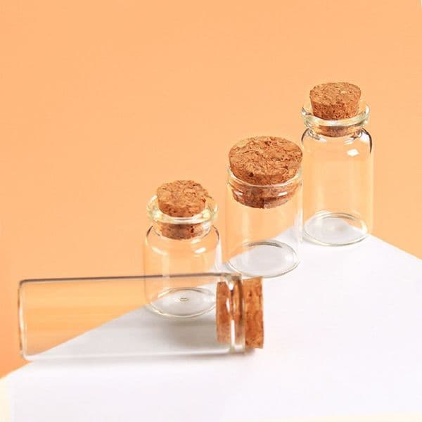 Diameter 22mm High Borosilicate Transparent Glass Bottle with Cork Clamp Seal Wish Bottle Sealed Drift Bottle