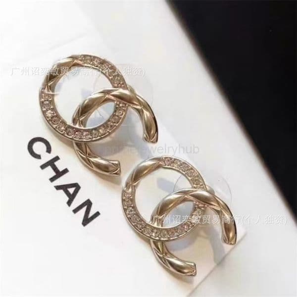 cc earrings channels earring Half Diamond Rhombus Light Color Earrings Womens Fashion Diamond Earrings Designer jewelry