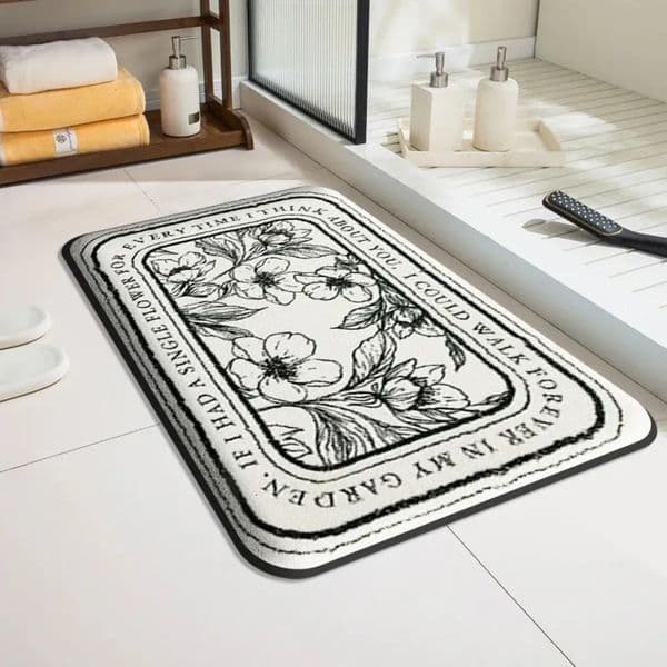 Designer Simple h Thickened Bathroom Flannel Soft Floor Mat Shower Room Absorbent Door Household Toilet Nonslip Foot 260306 007