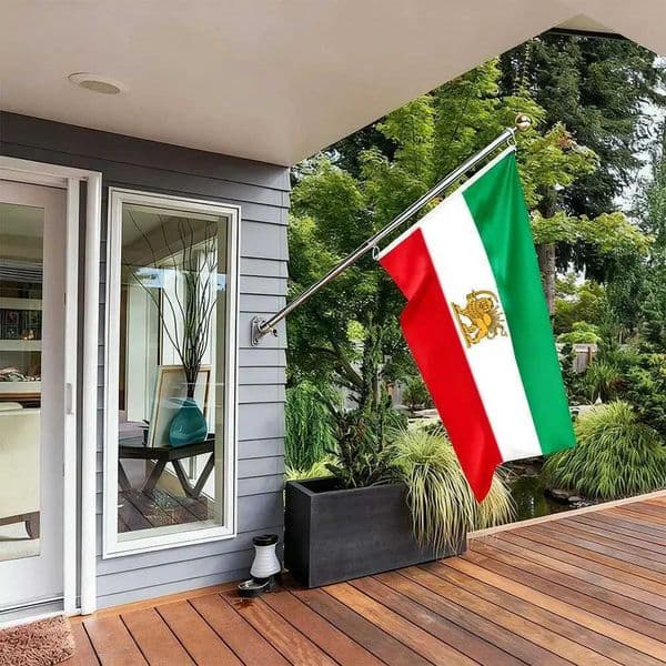 Iran Flag Lion Crown Banner Pendant Pahlavi Dynasty Sun Flag Iranian Polyester Decoration Gardening Home Outdoor Decor L2605249IXC