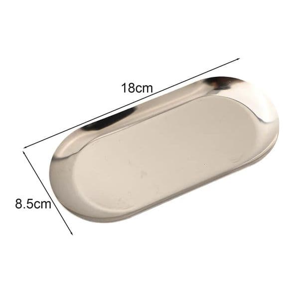 Metal Tray Stainless Steel Plate Oval Cake Fruit Dessert Tray Western-Steak Dish Rectangular Snack Plate Jewelry Storage Tray 260325