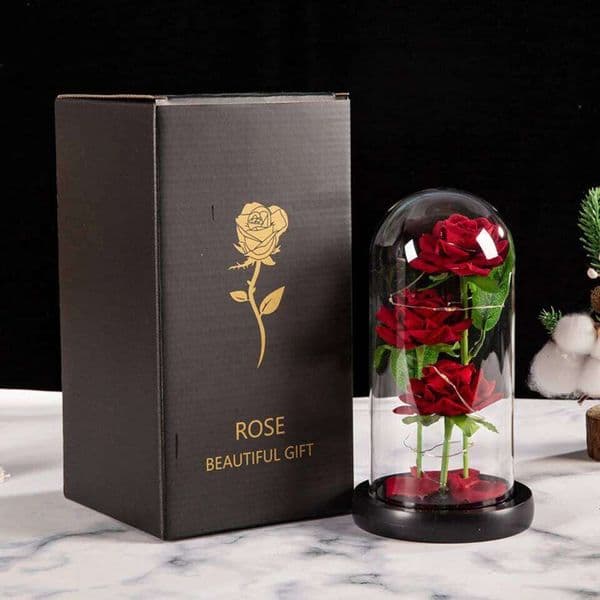 LED Galaxy Three Rose Artificial Flowers, Wedding Decoration, Creative Valentine'S and Mother'S Day Gift without Battery 1Pc 26H0326