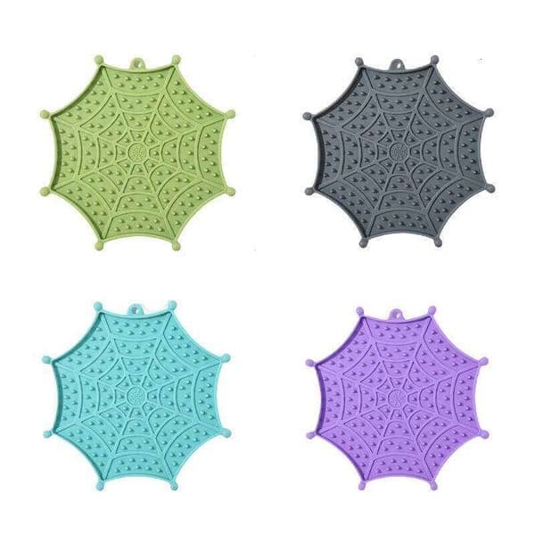 Supplies Cat Pad Silicone Dog Licking Plate Cute Pet licking dog cat bowl Spider shaped slow food lick mat 26Y0326