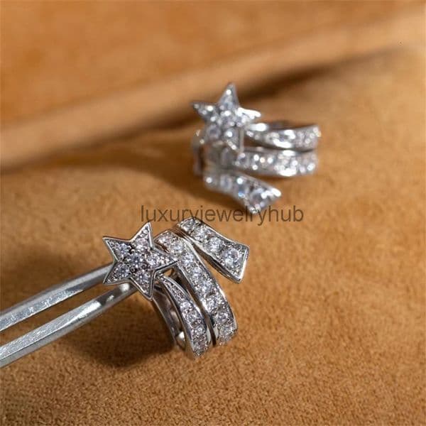 designer earrings channels Pure Comet Earrings Ear Clips Earrings with Dynamic Inlay of Meteor Crystals cc earrings