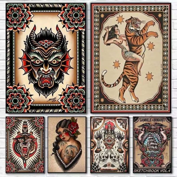 2026 Quiet Wild Tattooed Gir Poster HD Sticky Wall Waterproof Home Living Room Bar cologne Aesthetic perfume Decor Free Shipping
