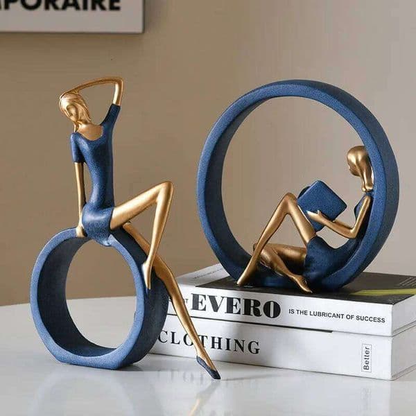 yoga OK girl, interesting design literary reading girl ornaments living room, entrance, office, study 26H0326