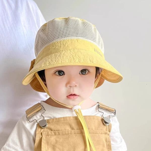Summer Sun Fisherman Hat Boys Girls Baby Mesh Wide Brim Detachable Shawl Children Breathable Quick-Dry ddmyshoesvip