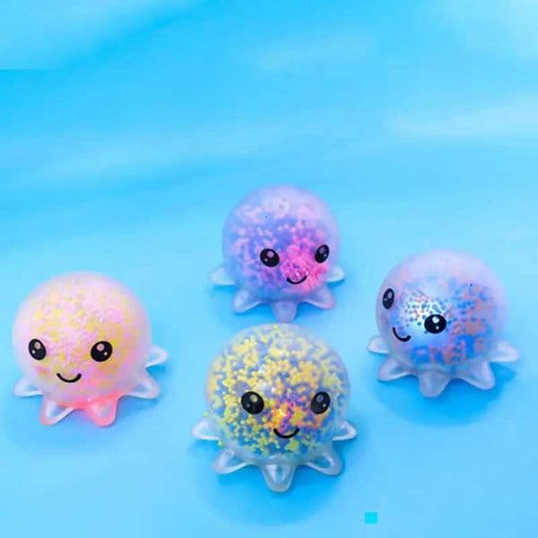 Glowing Light Squid Vent Ball Squeeze Decompressions Toy Bubble Octopus Ball Stress Relief Sensory Bubble Octopus Ball Z260326