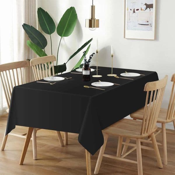 Solid black conference banquet el dining table exhibition advertising tablecloth officetable cloth art rectangular 260320