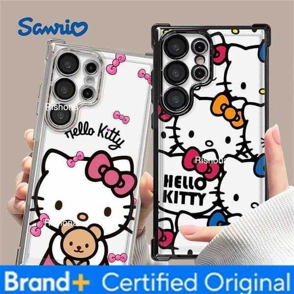 Sanrio H-Hello Kitty Cute Case for Samsung Galaxy 25 S20 Ultra S24 FE S23 Note 20 Ultra S21 S22 Plus S25Edge Phone Cover H260326