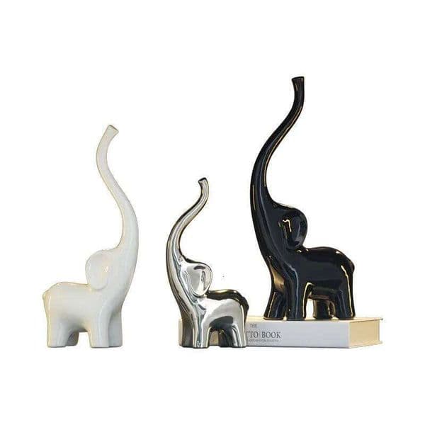 Ceramic Crafts Nordic Light Luxury Style Elephant Family Home Office Furniture Accessories Room Decor Gift Sets 26H0326