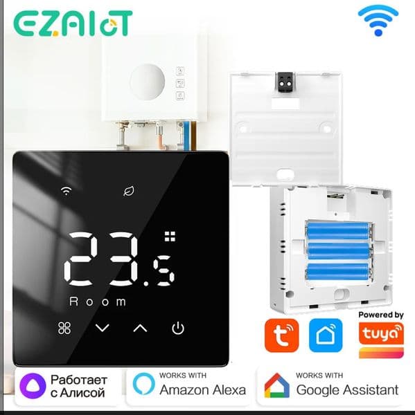 Smart Wireless Gas Boiler Thermostat Tuya WiFi Zigbee Daily Programmable Battery Powered Temperature Controller Alexa Google Hom 260324
