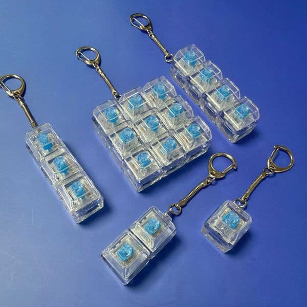 Keyboard Fidget Toys LED Crystal Keycap Keychain Stress Relief Fingertip Gadget Decompression Toys Clicker Fidget Toy Z260326 Y260515