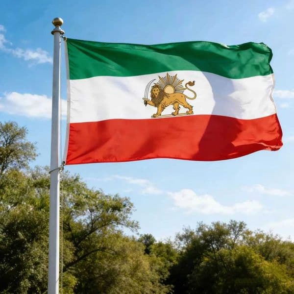 Iran Flag Historic Lion Crown Banner 2x3ft 3x5ft Old Constitutional Revolution Flag Polyester for Indoor Outdoor Decor L260524CJH3