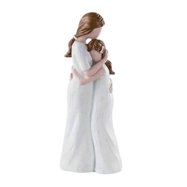 Hand-Painte Mother And Statue Resin Craft Modern Mom Hug Daughter Sculptures Elegant Family Sculpture Birthday Gift 26H0326