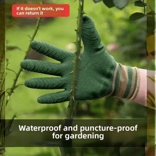 Gardening gloves stab-proof, waterproof, tie-proof wear-resistant, picking up chestnut florists, special for garden and flower planting