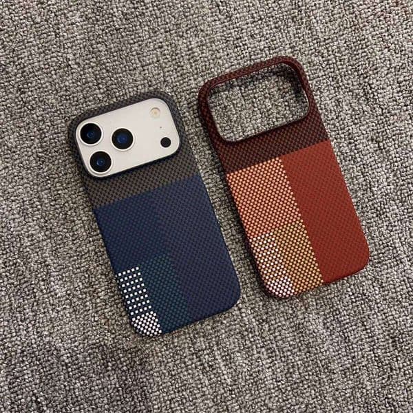 Carbon Fiber Texture Leather Wireless Charging Phone Case for IPhone 17 Air 16 15 14 13 12 Pro Max Protective Cover 26L0326