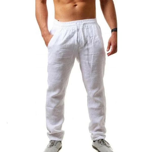 SpringSummer 9 Colors Mens Solid Color Cotton Linen Pants Autumn Streetwear Fashion Casual Loose Trousers 260326