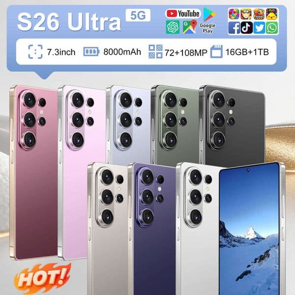 S26 Ultra With Built-In Stylus, 4G Global Connectivity, 16+1Tb, Android 12