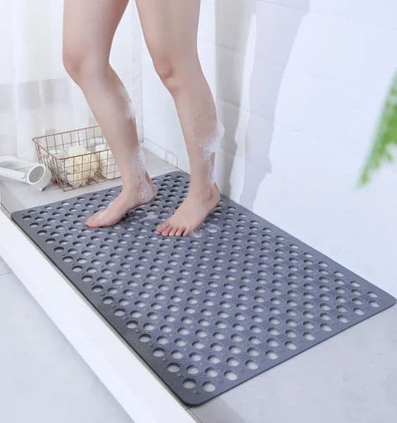 Designer 1Pc Bathroom Nonslip Mat With Suction Cup 17X30inch Bath Rug Shower Round Hole N Massage Ring Quick h Drain 250825 010