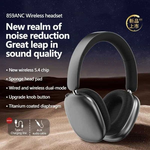 -25DB Head mounted wireless Bluetooth earphones with ultra long battery life rotatable active noise cancelling featuresT260306