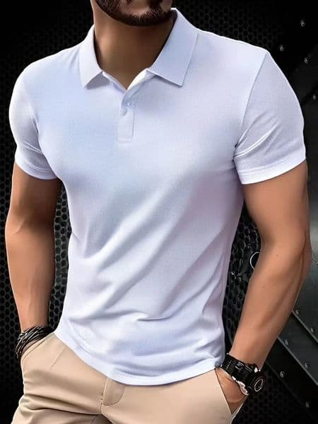 2026 Solid color polo shirt ultralight mens quickdrying breathable sweatwicking suitable for fitness gym and running 260326
