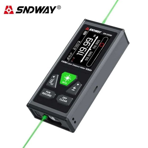 SNDWAY Dual Distance Meter Rechargeable Bilateral Laser Rangefinder 200m 120m Digital Tape Measure Angle Measurment Tool 26H0326