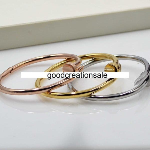 Brand Original 1to1 Nail designer bracelet Jinhui 18K Rose Gold Nail Bracelet Open Card Home Bracelet No Diamond Bracelet Personalized Bracelet Straight