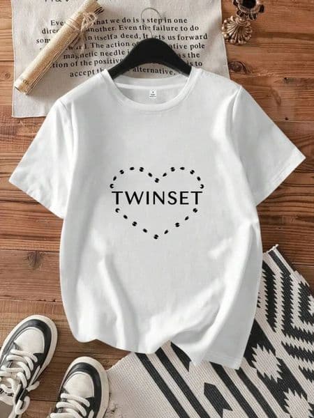 1Letter pattern Crew Neck Womens TShirt Short Sleeve Fashion Printed Half Top Stretch 260326