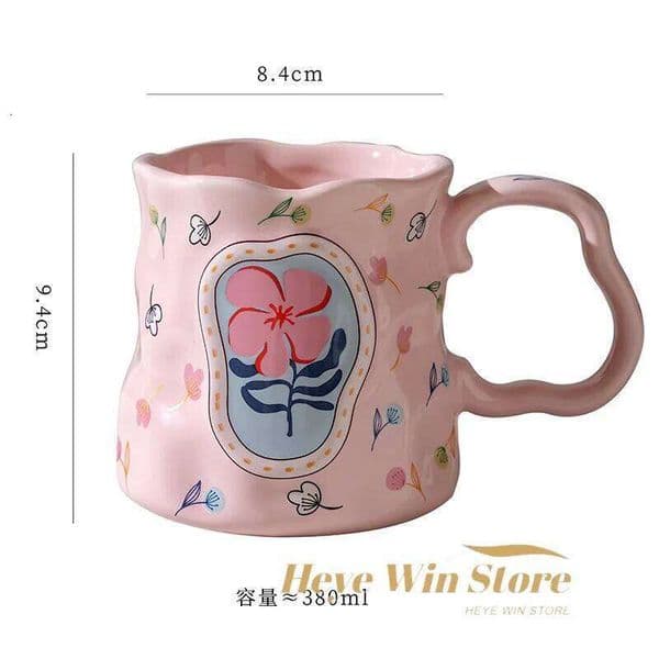 Dreamy Flower Shaped Handmade Ceramic Mug, High-value Water Cup, Design Inspired Souvenir Breakfast, Coffee Cup 26Y0326