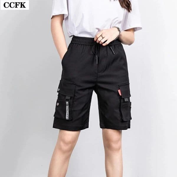 Techwear Womens Military Cargo Shorts Summer Multi Pocket Joggers Harajuku Casual Fitness Work Pants Grunge 2023 Beach 260312