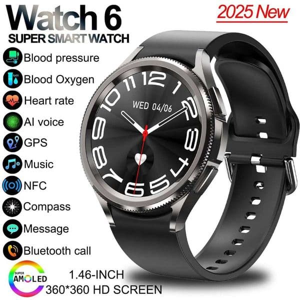 For android And iOS 6 Classic Smart Watch Women Men Sports Fitness Health Waterproof Bt Call Smartwatch 2026 New 26H0326