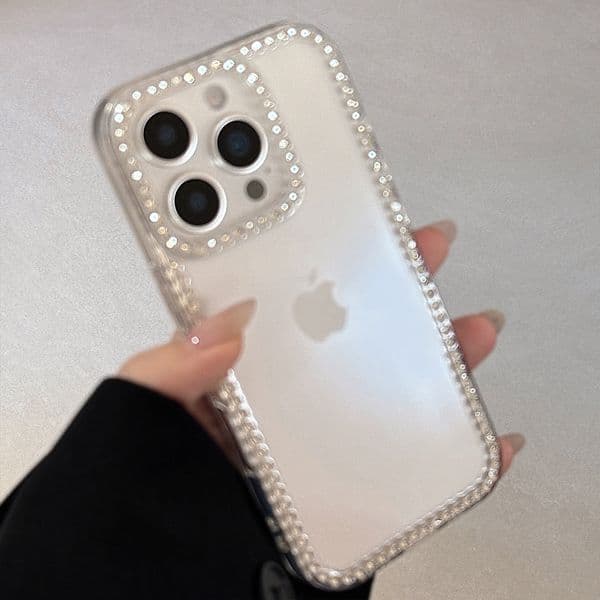 Transparent rhinestone glitter phone case for iPhone 16, 17 Pro Max, 13, 11, shockproof, soft cover, wholesale for 14.